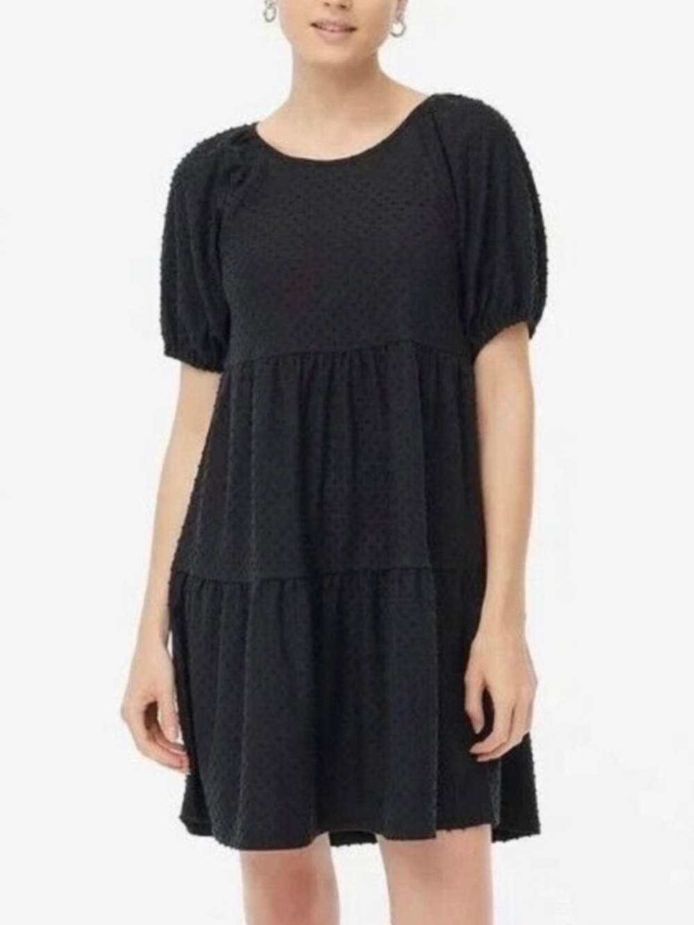 J. Crew Factory Clip Dot Black Dress, M